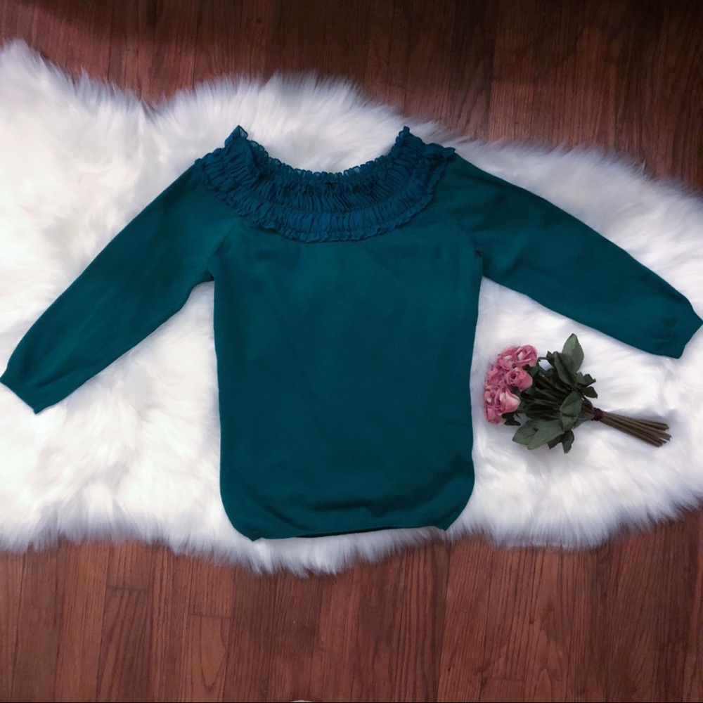 The Limited Ruffle Neck Top Size XS EXTRA SMALL